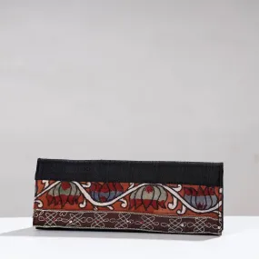 Black - Handpainted Kalamkari Ghicha Silk Clutch