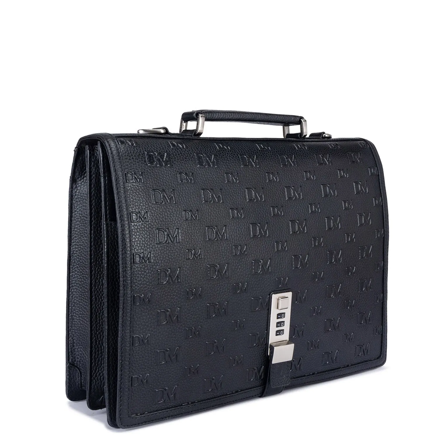Black Monogram Leather Portfolio
