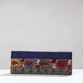 Blue - Handpainted Kalamkari Ghicha Silk Clutch