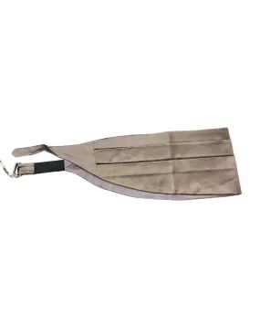 Brunello Cucinelli Silk Cotton Satin Brown Men's Cummerbund