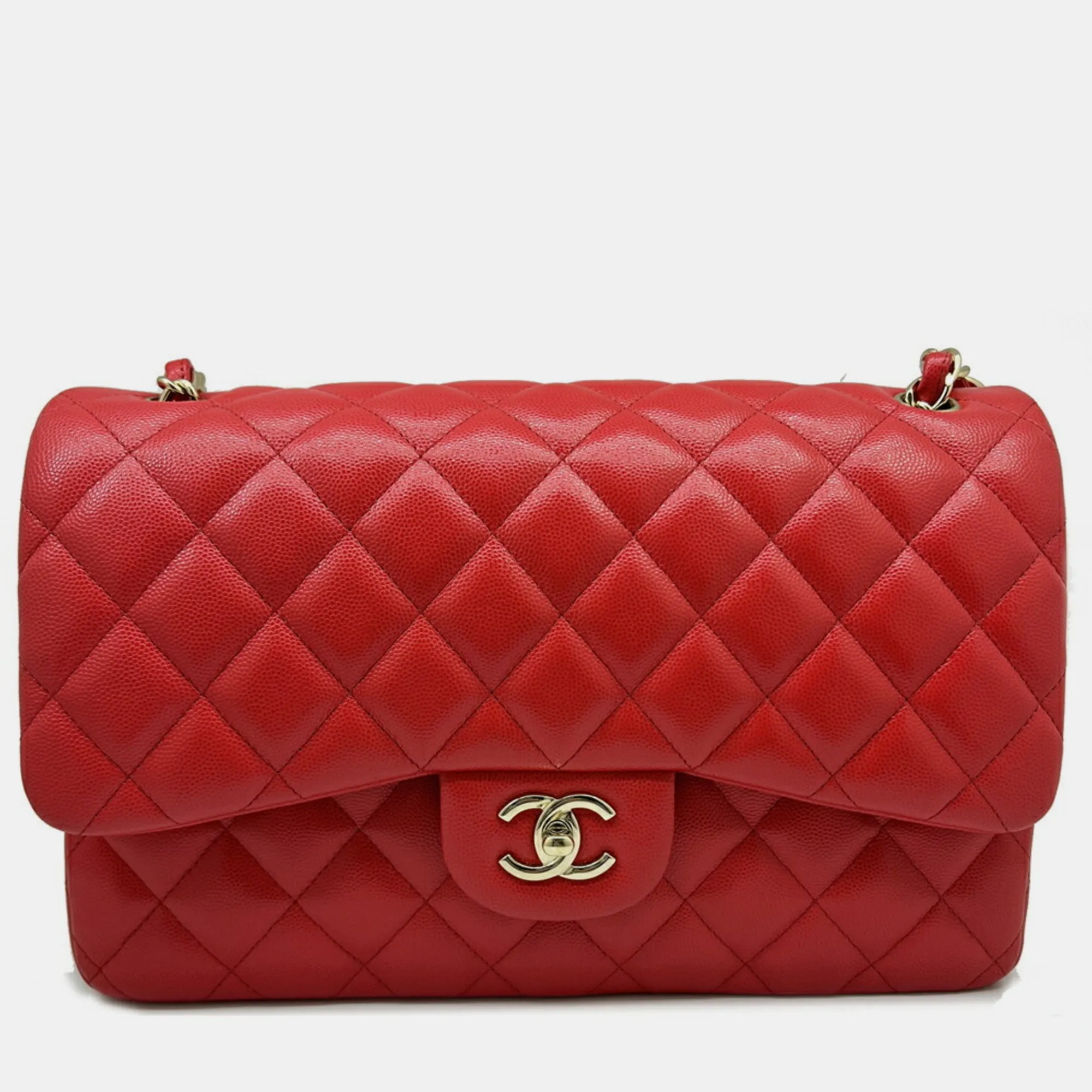 Cabiah Red Deca Matelasse 30 Shoulder Bag