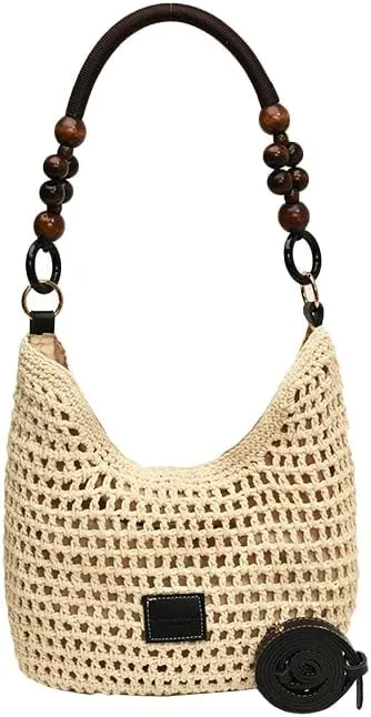 Casual Tote Bags for Women Beach Bag Woven Shoulder Handbag Ladies Cross-body Purses Commuter Travel Satchels 2025