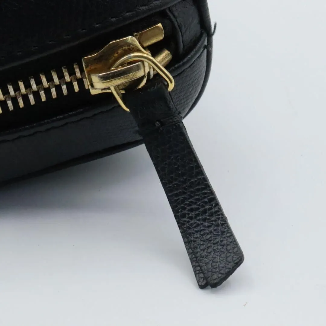 Chanel Coco Button Leather Black Pouch