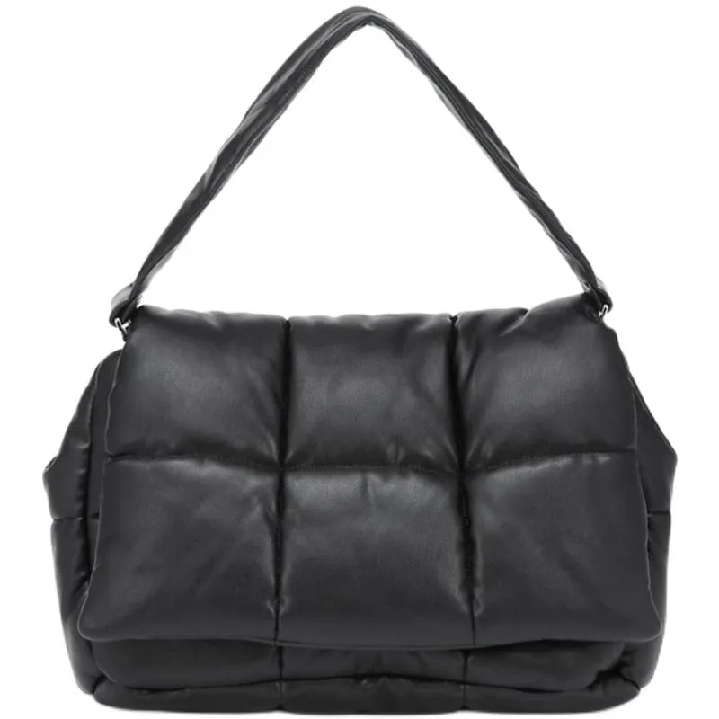 Christmas Gift Fashion Padded Women Shoulder Bags Designer Brand Quilted Handbag Luxury Pu Space Cotton Crossbody Bag Large Tote Winter 2021