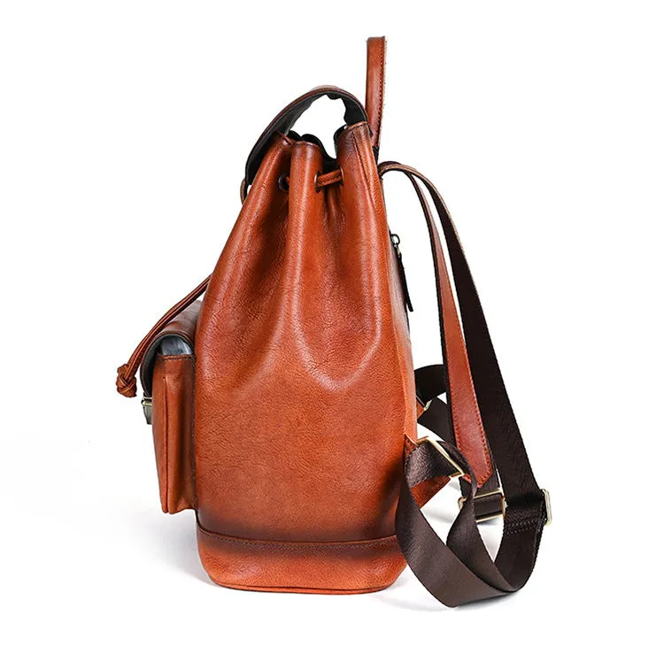 Cool Ladies Leather Black Backpack Purses Leather Bookbag