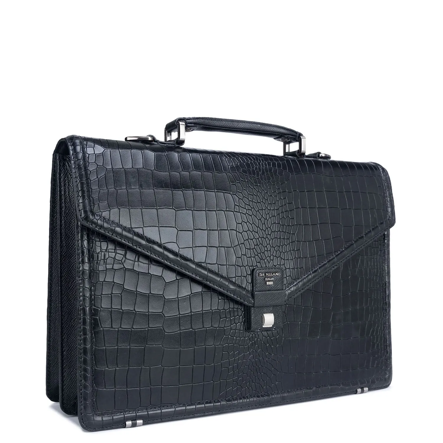 Croco Leather Portfolio - Black