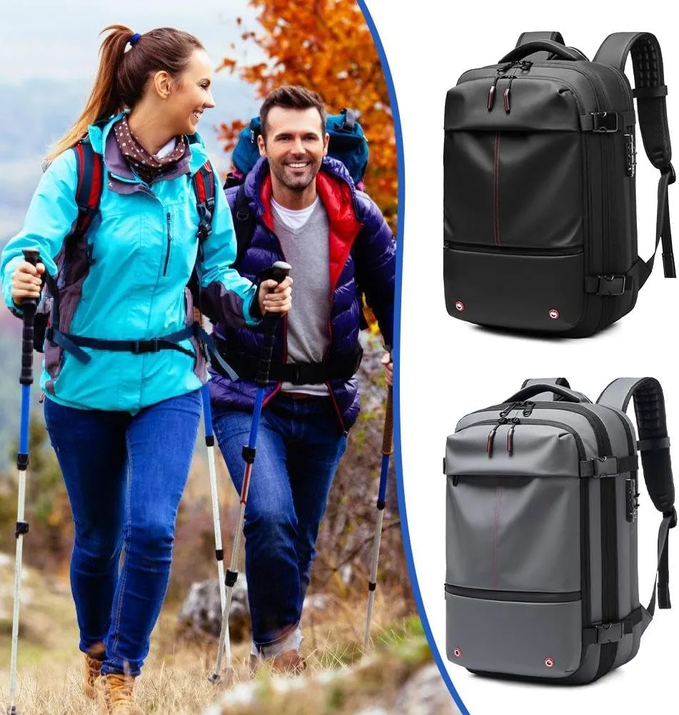 Expandable Large Capacity Backpack With Vacuum Compression,Waterproof Travel Vacuum Backpack Carry On Travel, Black
