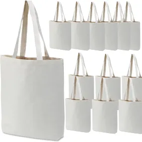 GiftExpress Pack of 26 Canvas Tote Bag Bulk, Cotton Totes for Embroidery, Crafting , DIY Projects, Bridesmaids Totes, Reusable Grocery Shopping Bags, 13 x 11 Inch(26 Pack)