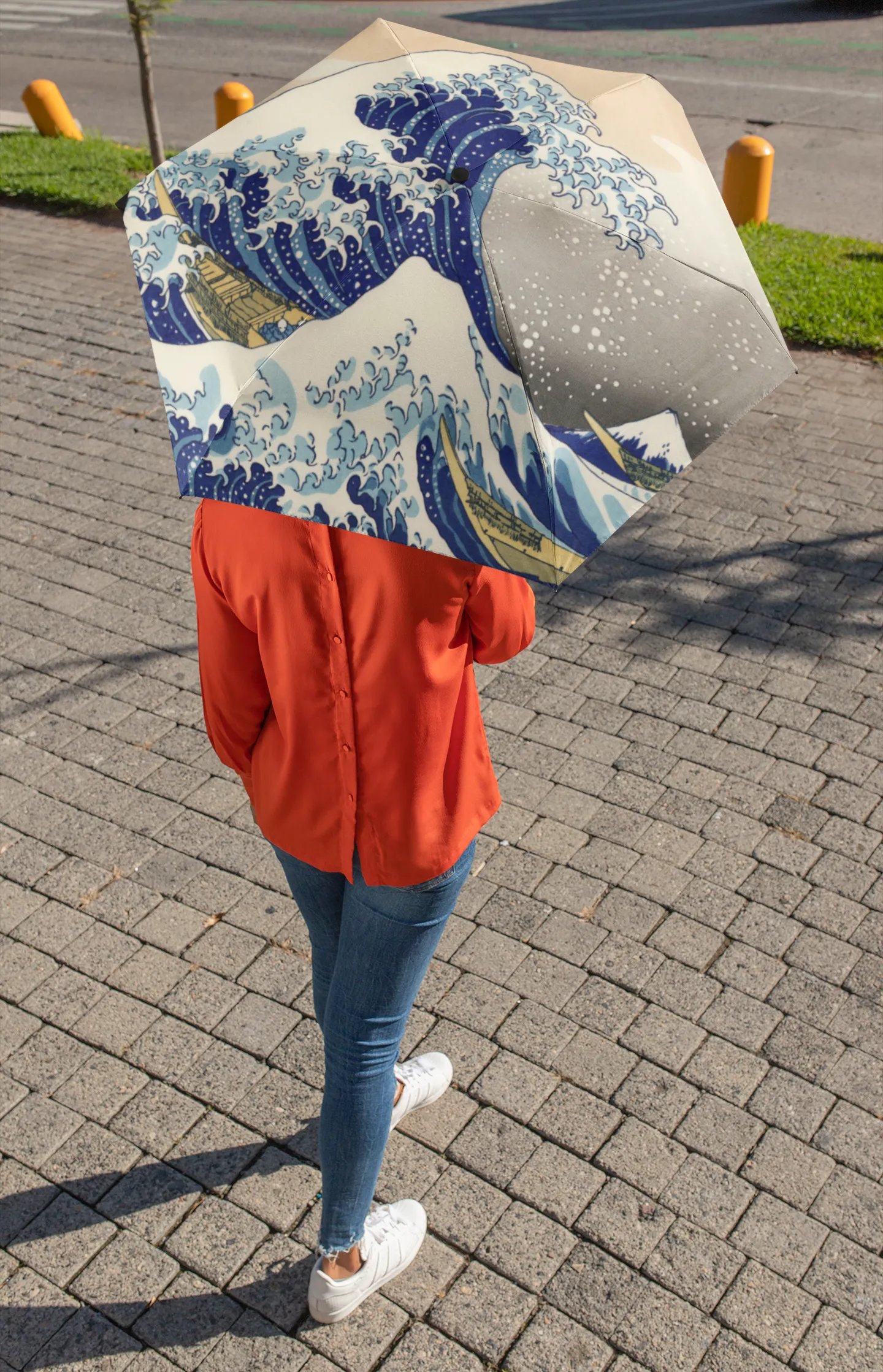 Great Wave Automatic Foldable Umbrella