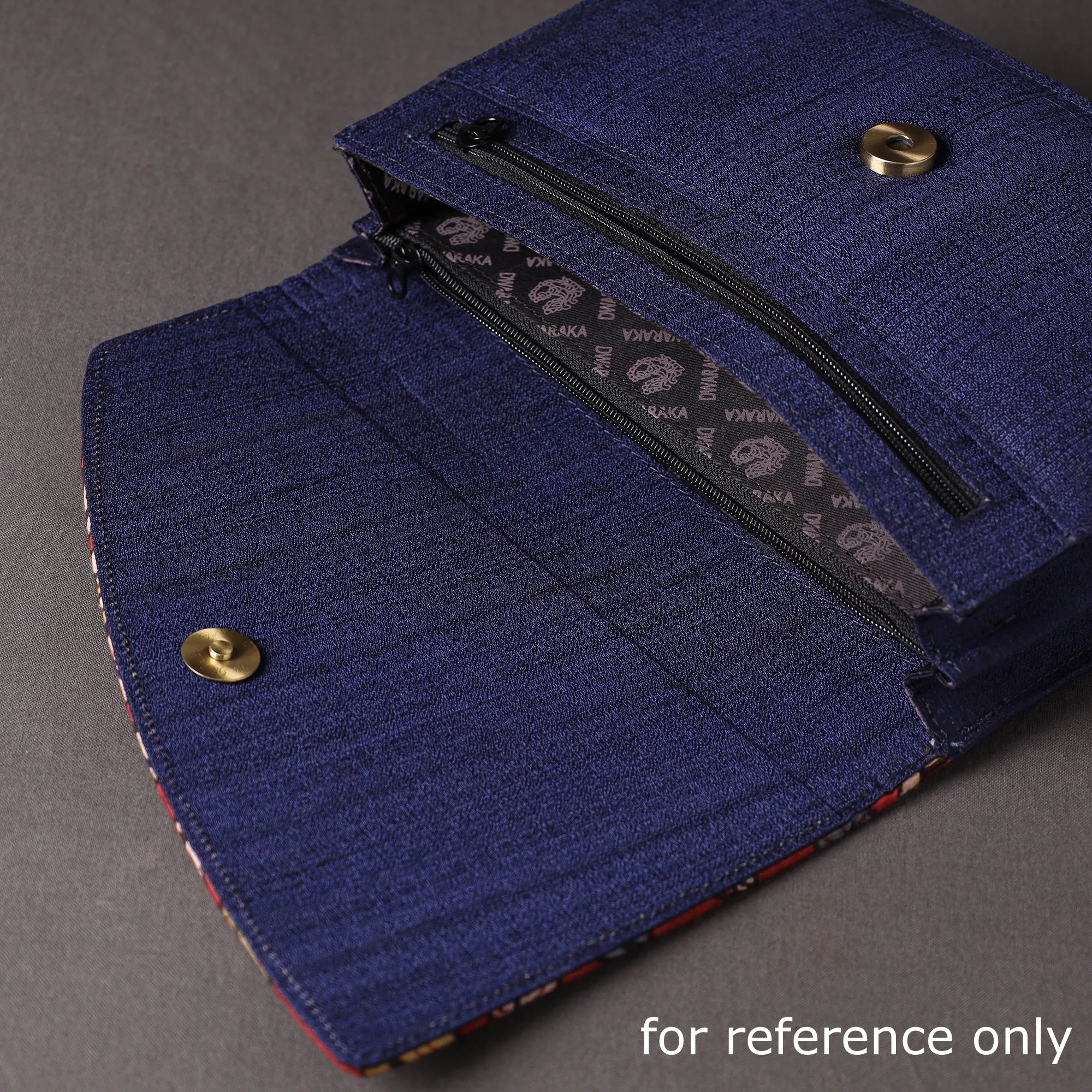 Grey - Handpainted Kalamkari Natural Dyed Ghicha Silk Clutch