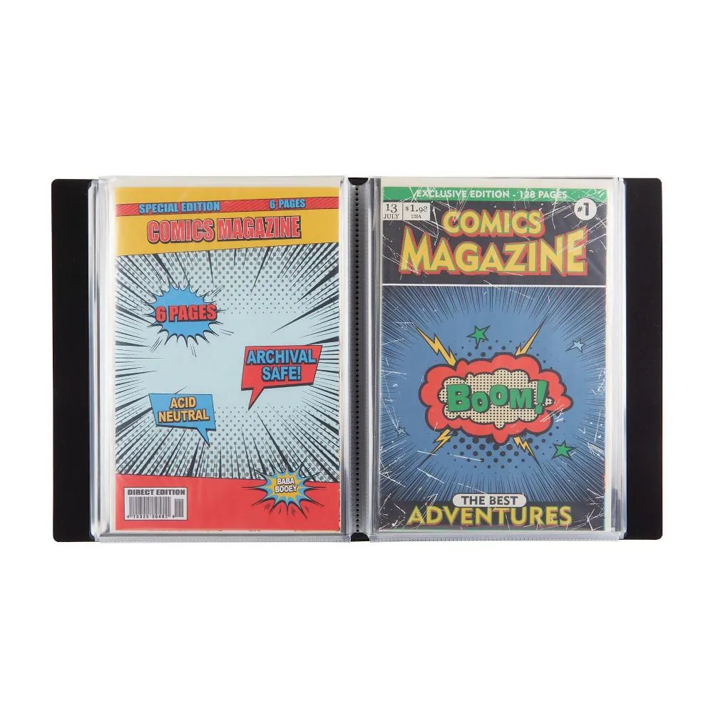 Itoya Comic Book ProFolio, Black 6-Sleeves for Current & Silver Age Sized Comics
