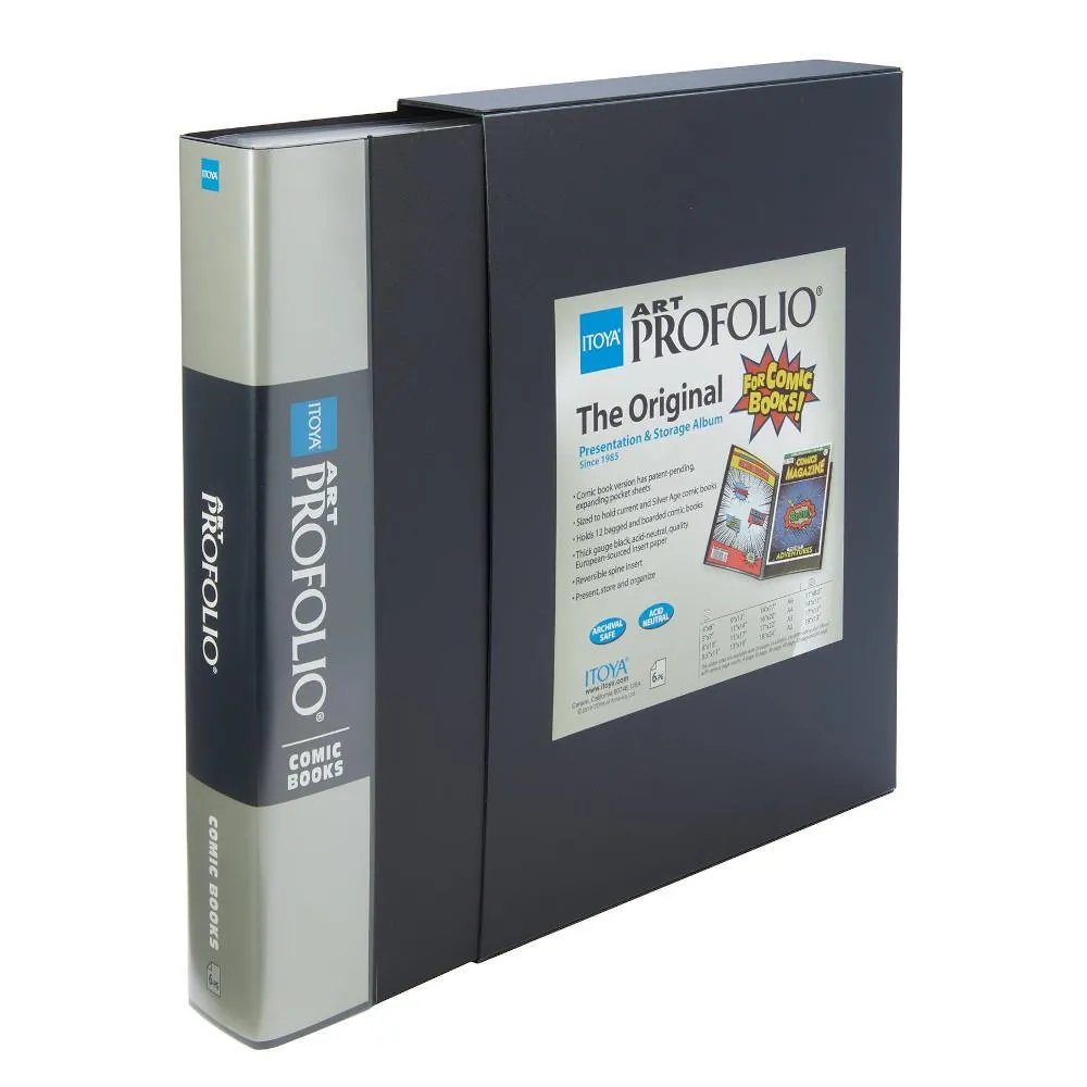 Itoya Comic Book ProFolio, Black 6-Sleeves for Current & Silver Age Sized Comics