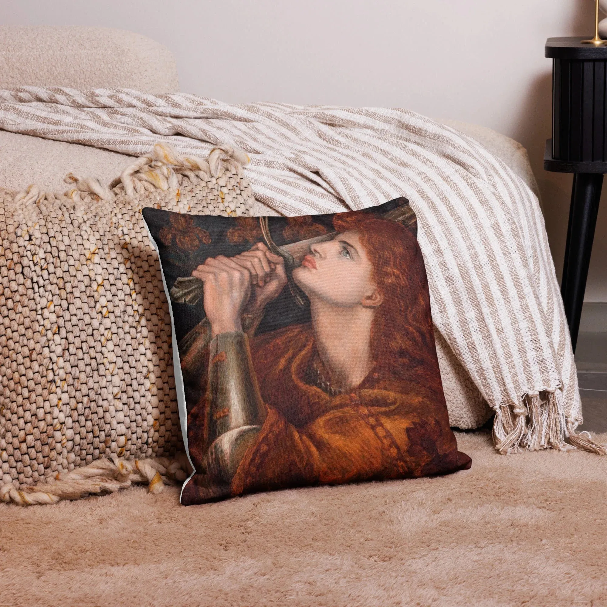Joan of Arc - Dante Gabriel Rossetti Art Pillow
