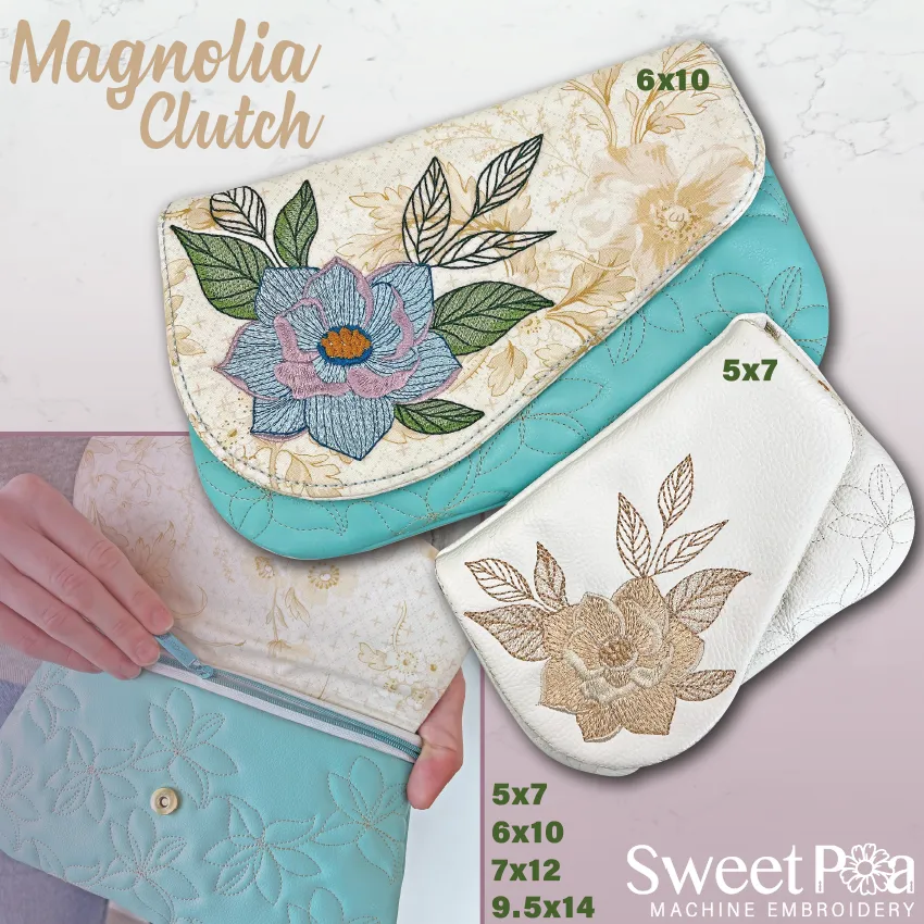 Magnolia Clutch With Zipper