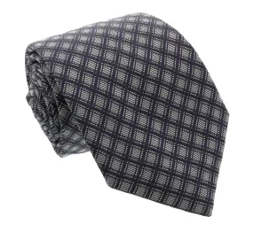 Moschino  Traditional Basket Weave Grey/ Blue Silk Tie