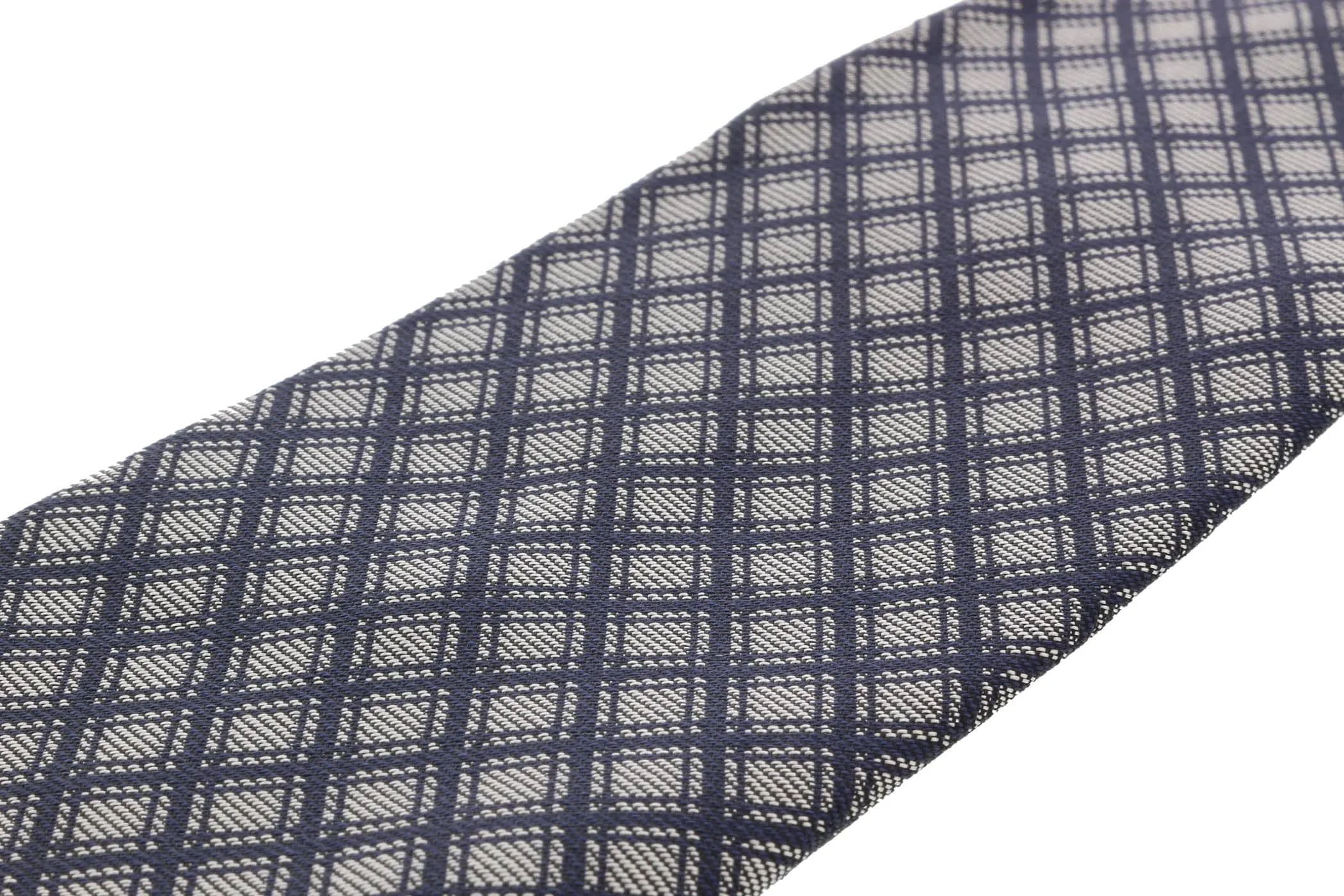 Moschino  Traditional Basket Weave Grey/ Blue Silk Tie