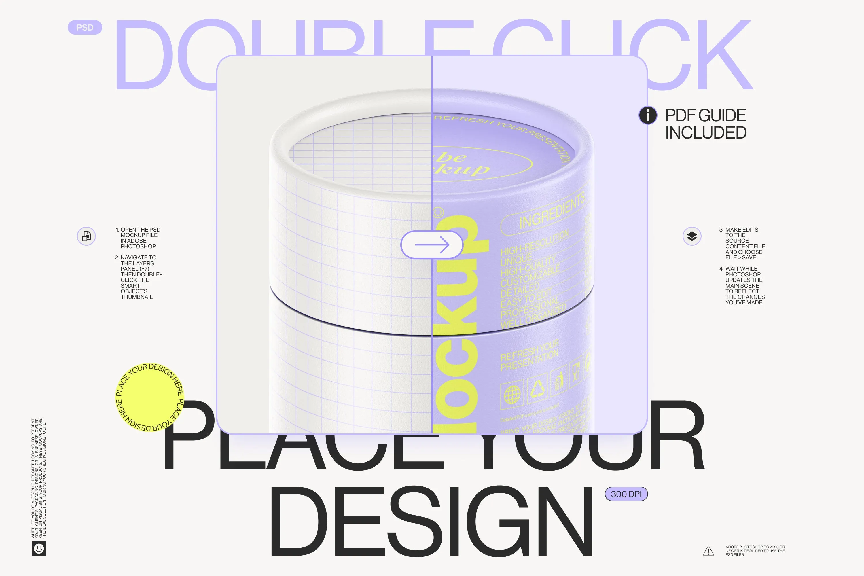 Paper Tube Package Mockup Set 1