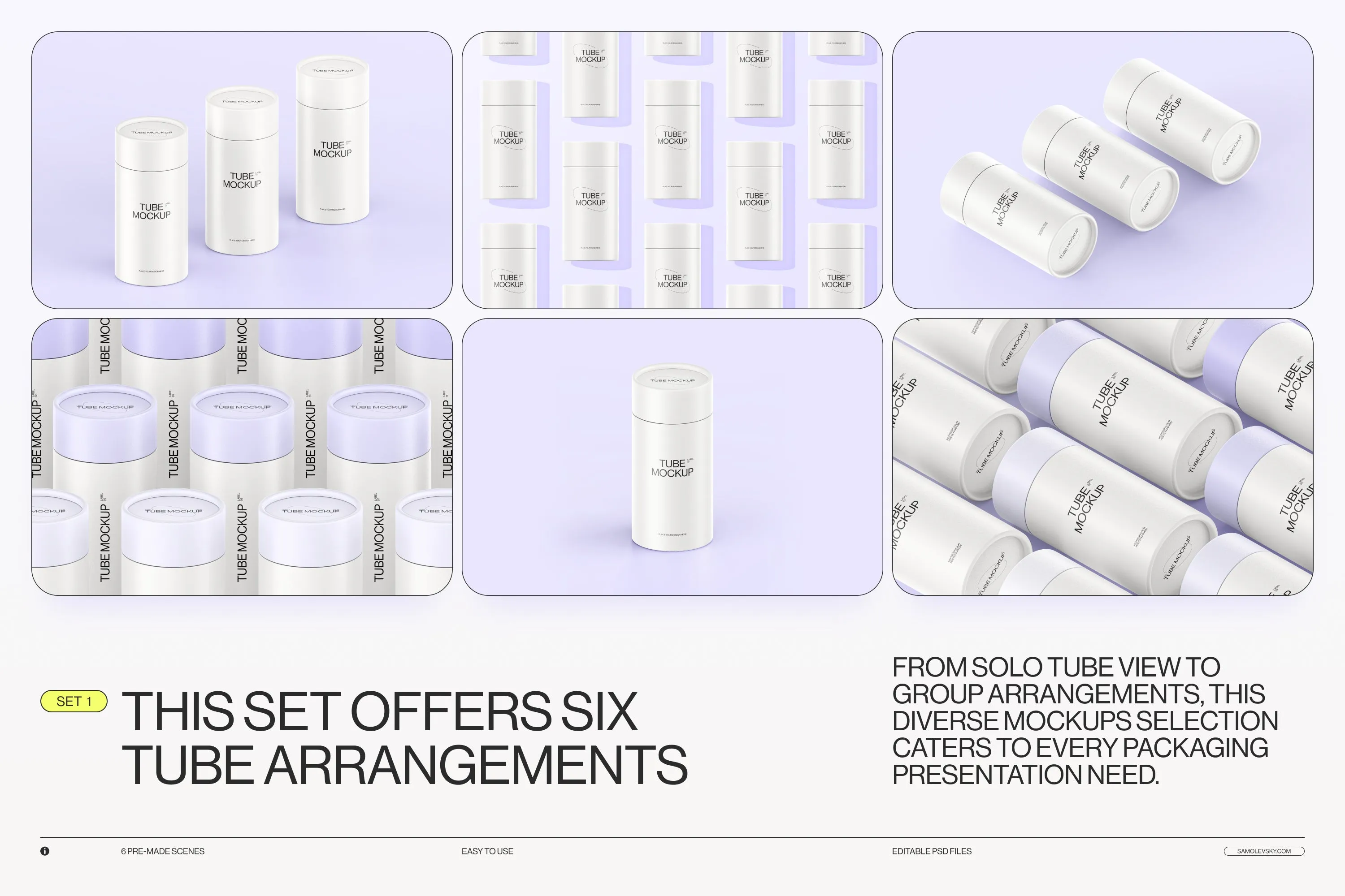 Paper Tube Package Mockup Set 1