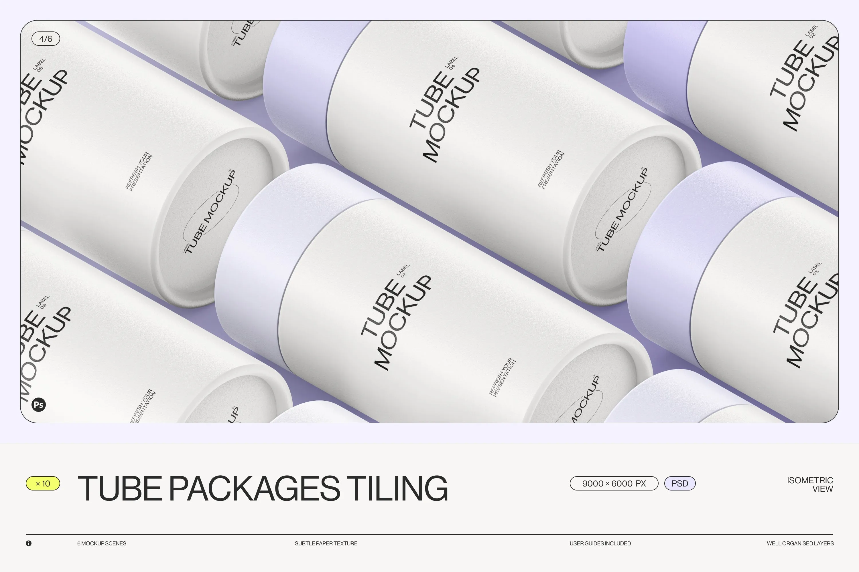 Paper Tube Package Mockup Set 1