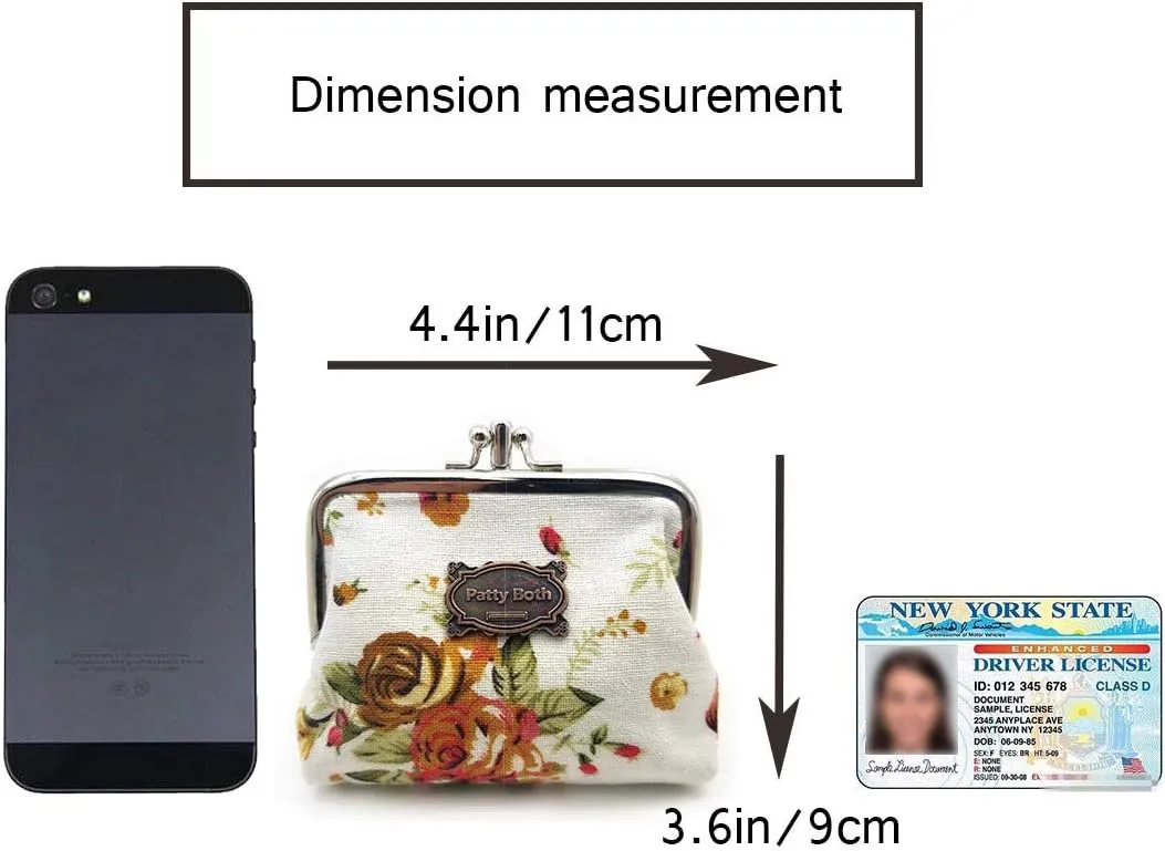 Patty Both Cute Classic Floral Exquisite Buckle Coin Purse