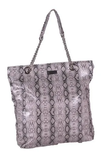 Python Snake Embossed Faux Leather Shoulder Bag
