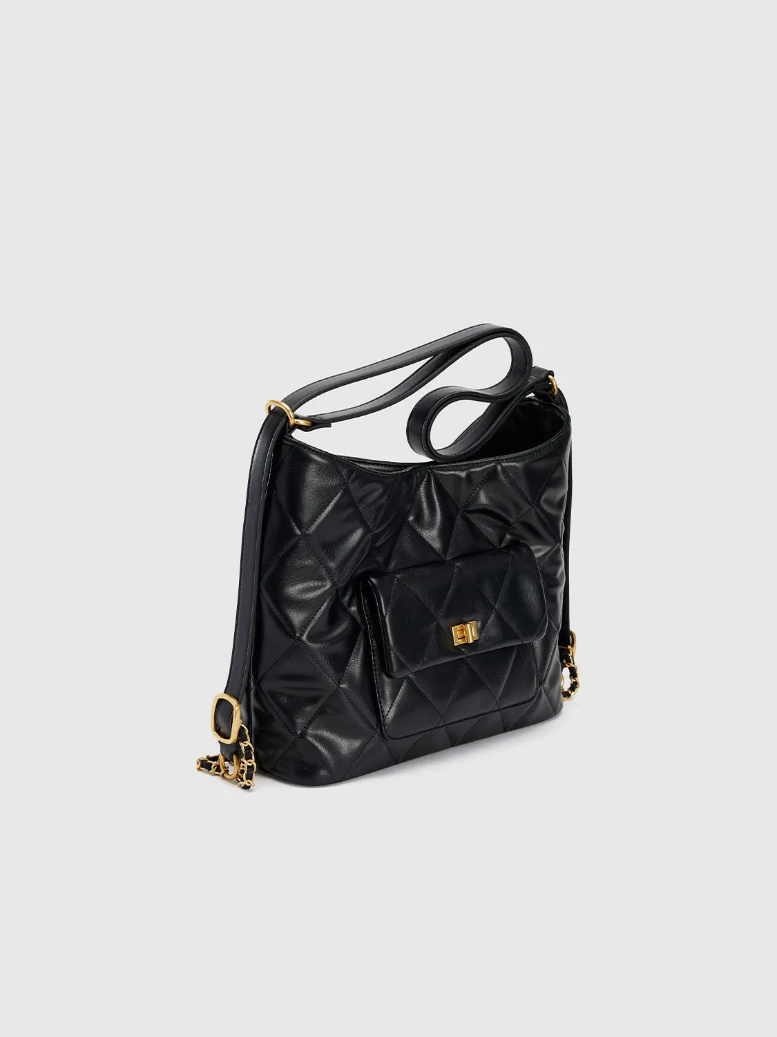 Quilted Vegan Leather Large Backpacks