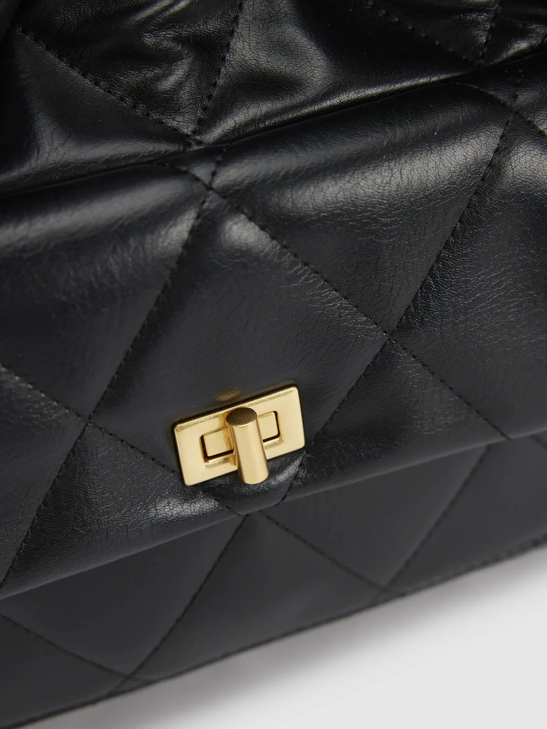 Quilted Vegan Leather Large Backpacks