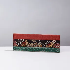 Red - Handpainted Kalamkari Natural Dyed Ghicha Silk Clutch