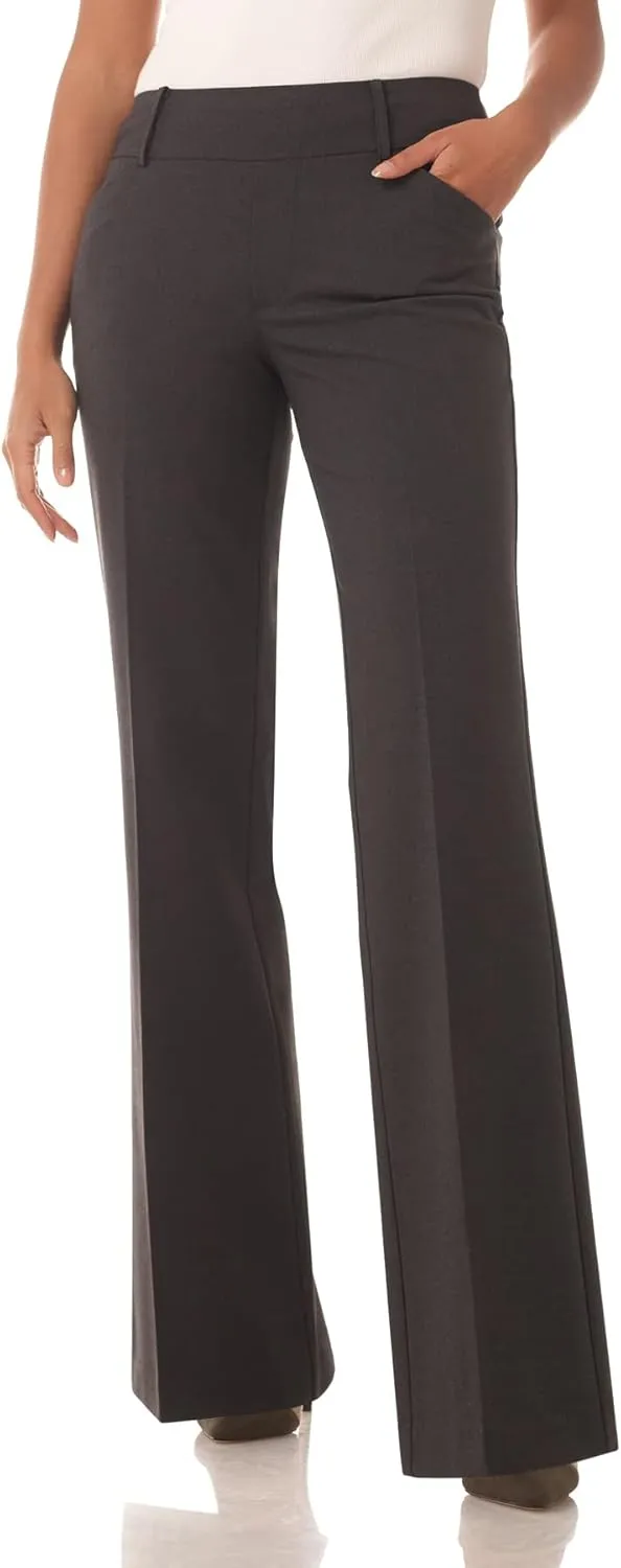 Rekucci Women's Smart Stretch Desk to Dinner Wide Leg Pull-On Pant