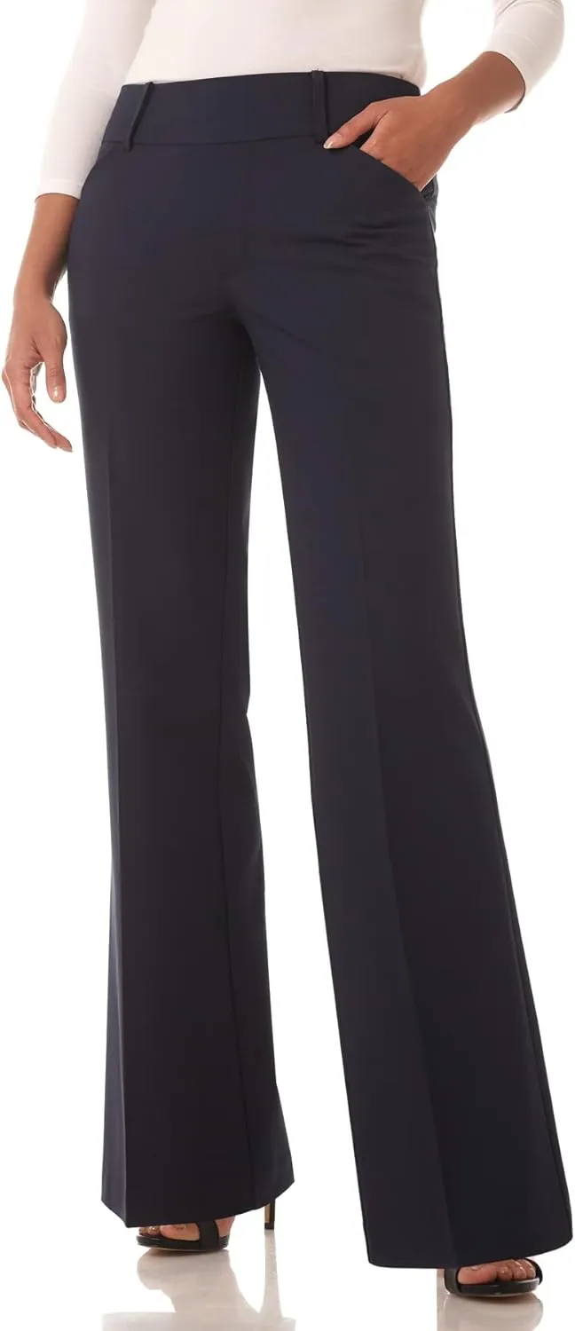 Rekucci Women's Smart Stretch Desk to Dinner Wide Leg Pull-On Pant