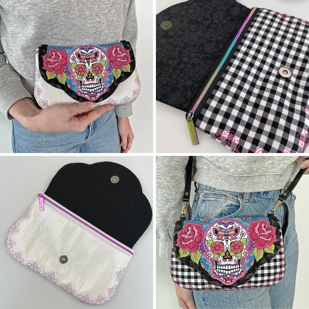 Sugar Skull Clutch with Zipper