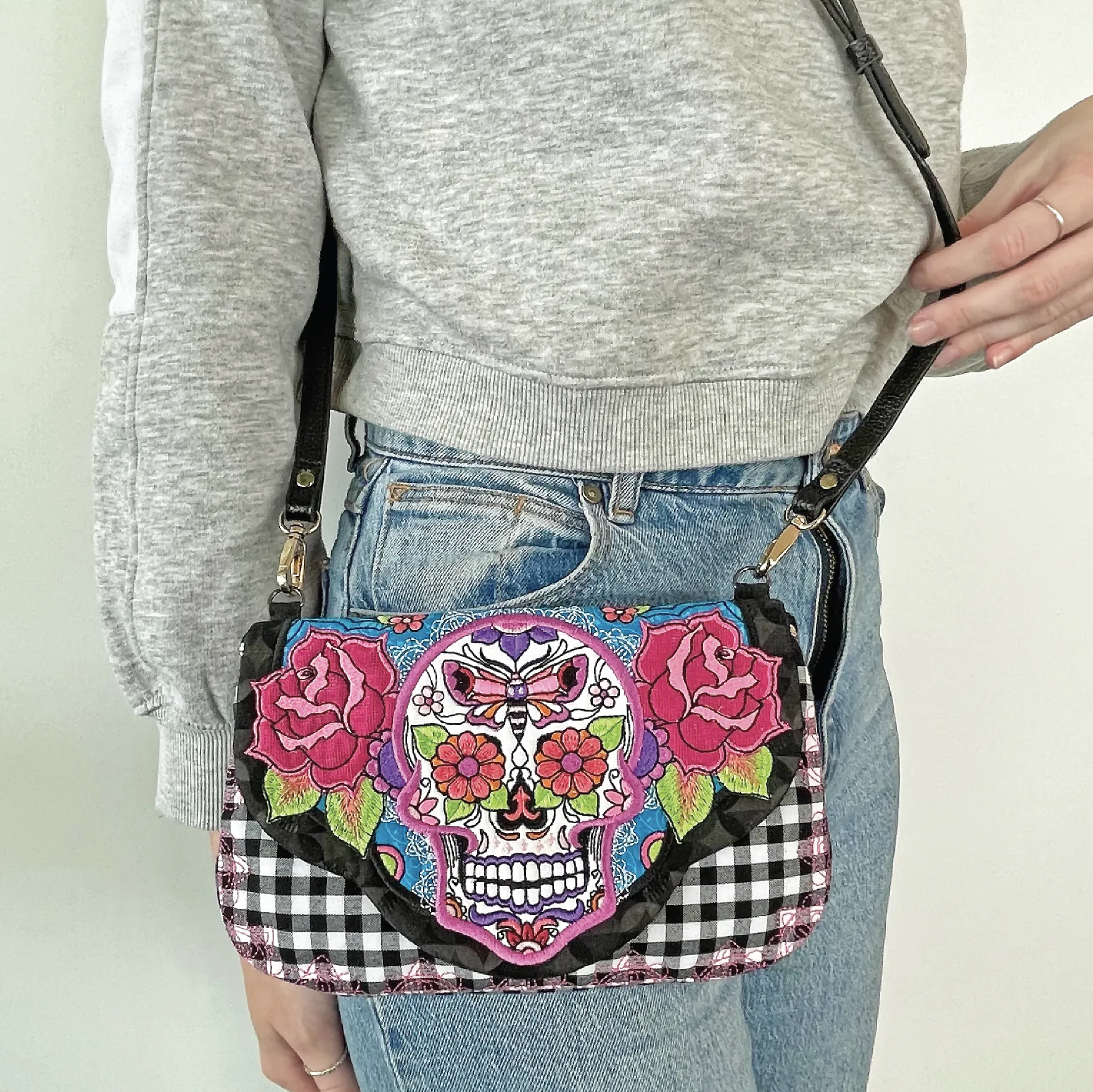 Sugar Skull Clutch with Zipper