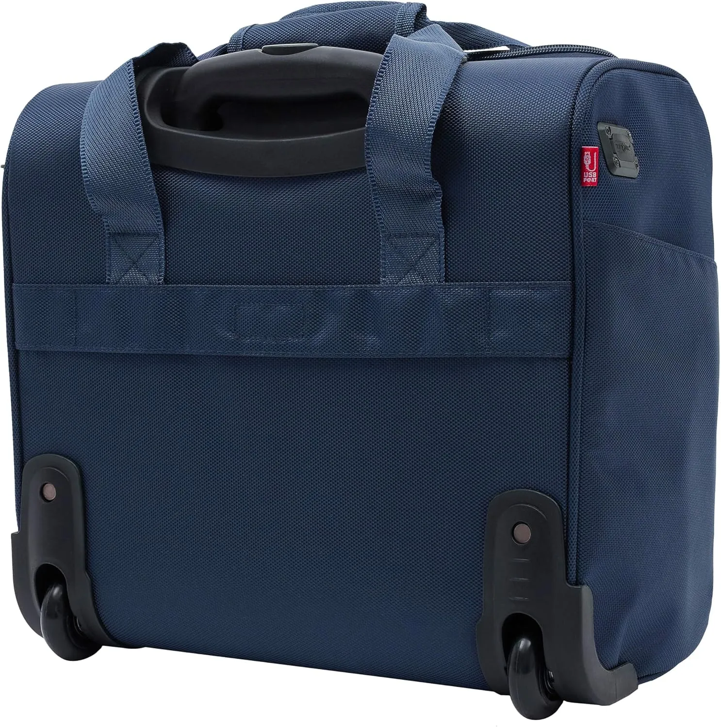 TPRC Smart Under Seat Carry-On Luggage with USB Charging Port, Navy Blue, Underseater 15-Inch