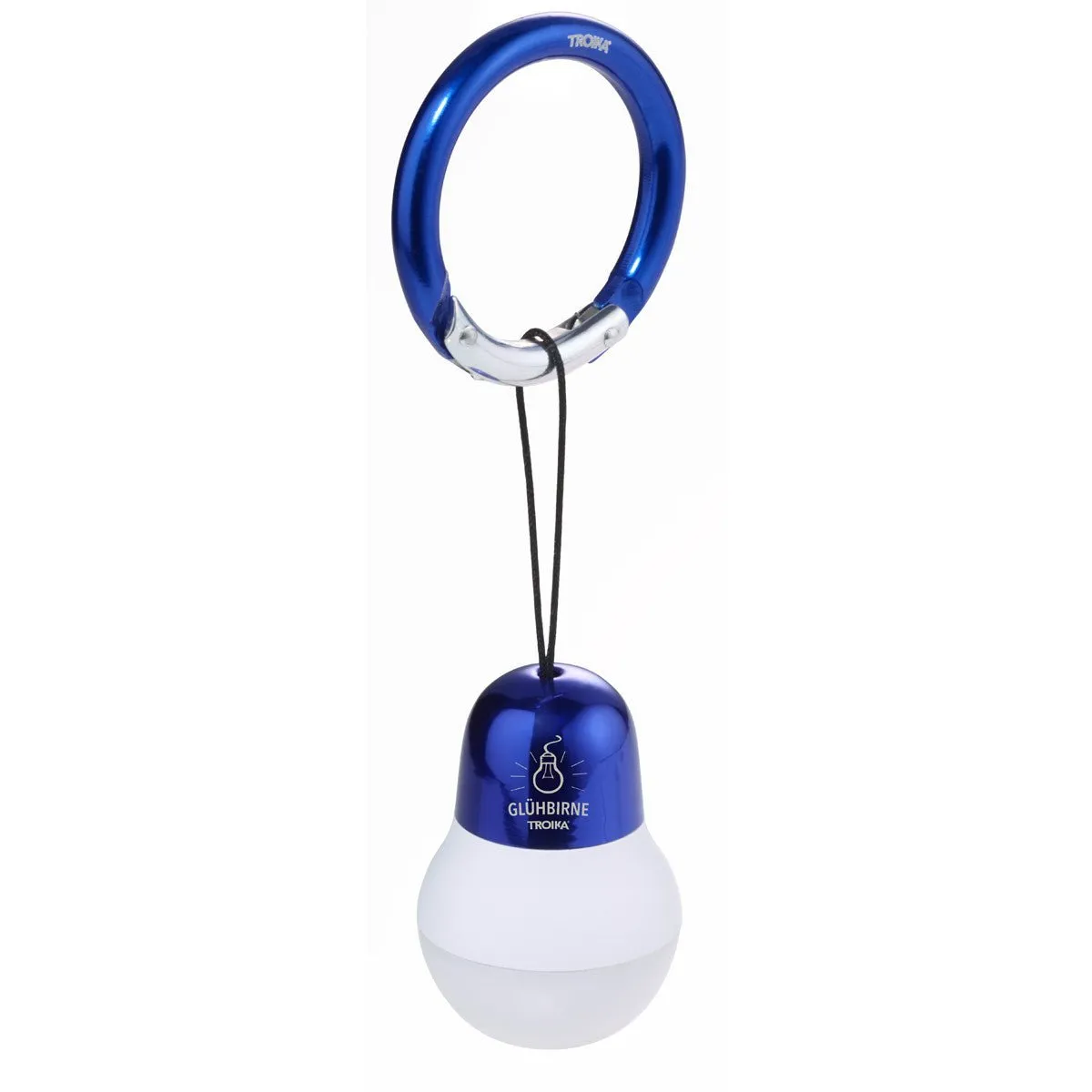 Troika Bag Light LED Keychain Lightbulb Shape Dark Blue Finish White Light